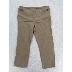 Lane Bryant Pants Women Size 20 Khaki Linen Blend Cropped Pants